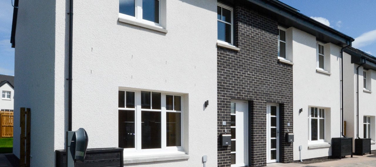 Baxi Heat Pump Solutions and services - 16 Passivhaus standard Social Homes Benefit built in Dalbeattie, Dumfries & Galloway