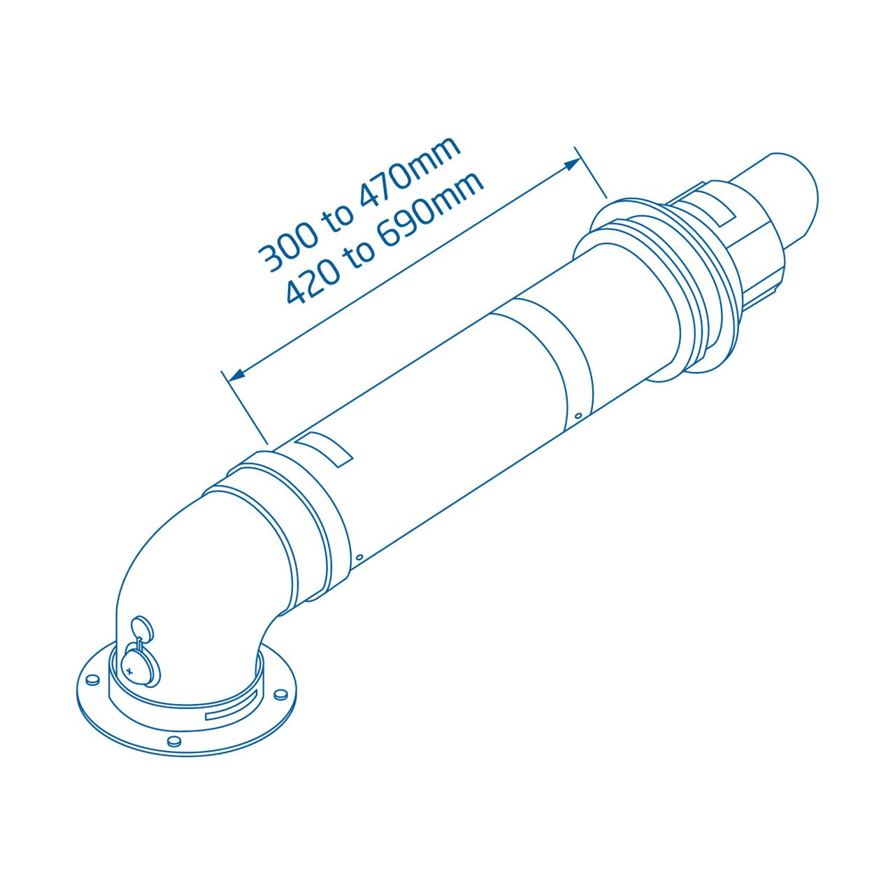 Baxi Internal Fit Flue - Technical drawing
