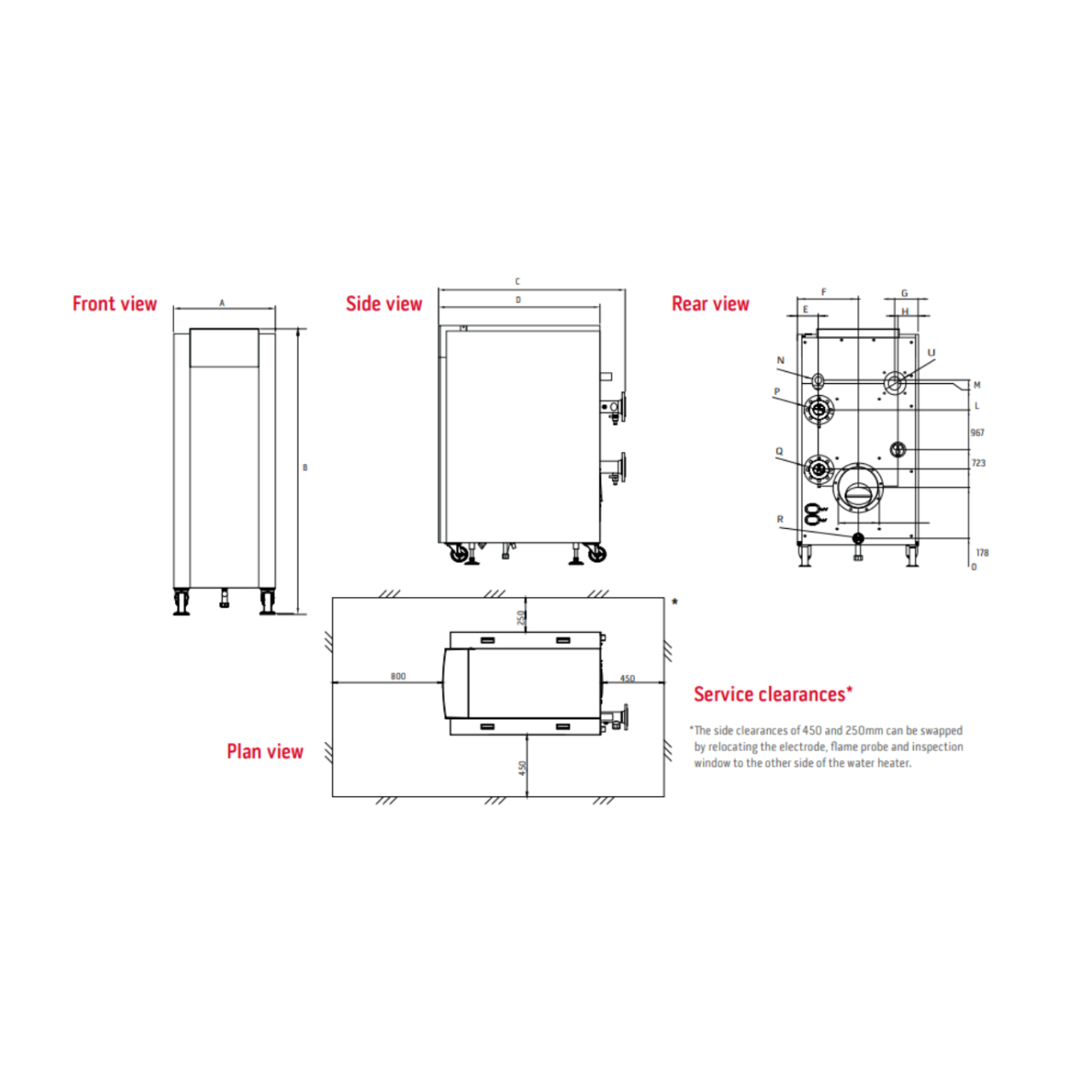 Andrews Water Heater SUPAflo EVO 2 dimensions