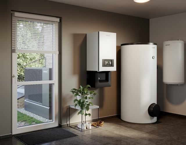 Luft-Wasser-Wärmepumpe BLW Mono-P 9.1 und Pufferspeicher PSW 300