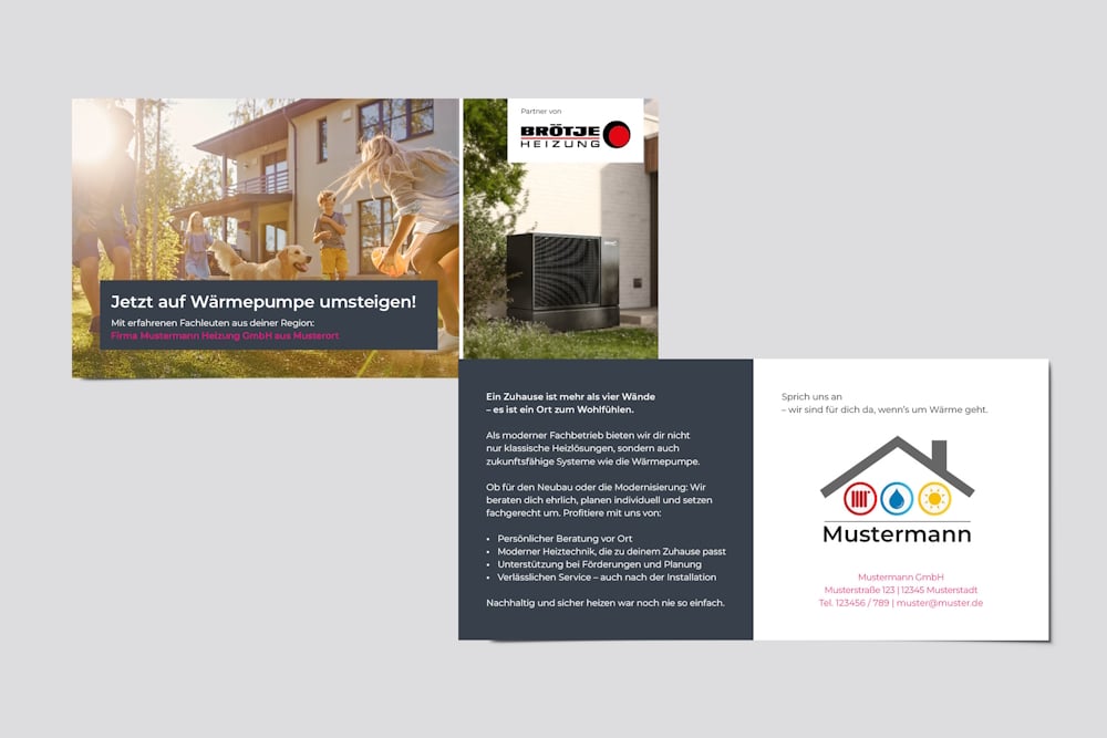 Briefbeileger "Jetzt auf Wärmepumpe umsteigen"