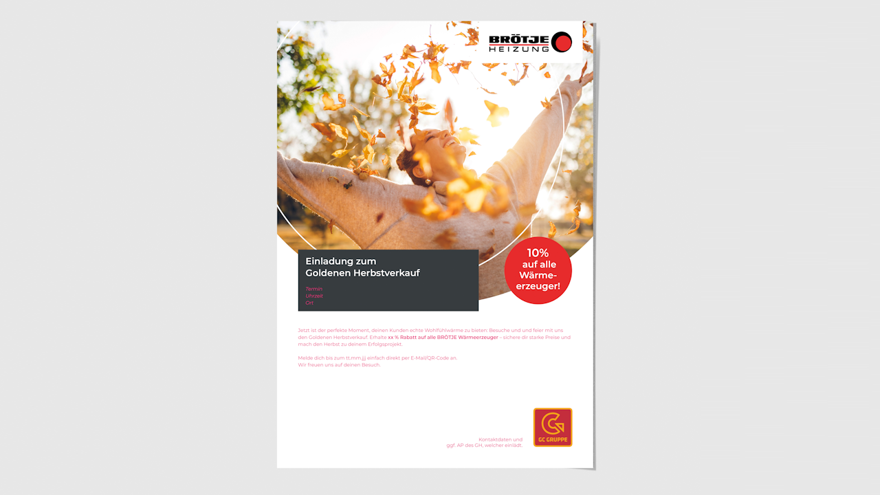 Beispiel für eine Einladung zu Kundenveranstaltungen aus dem BRÖTJE Werbemittelkatalog