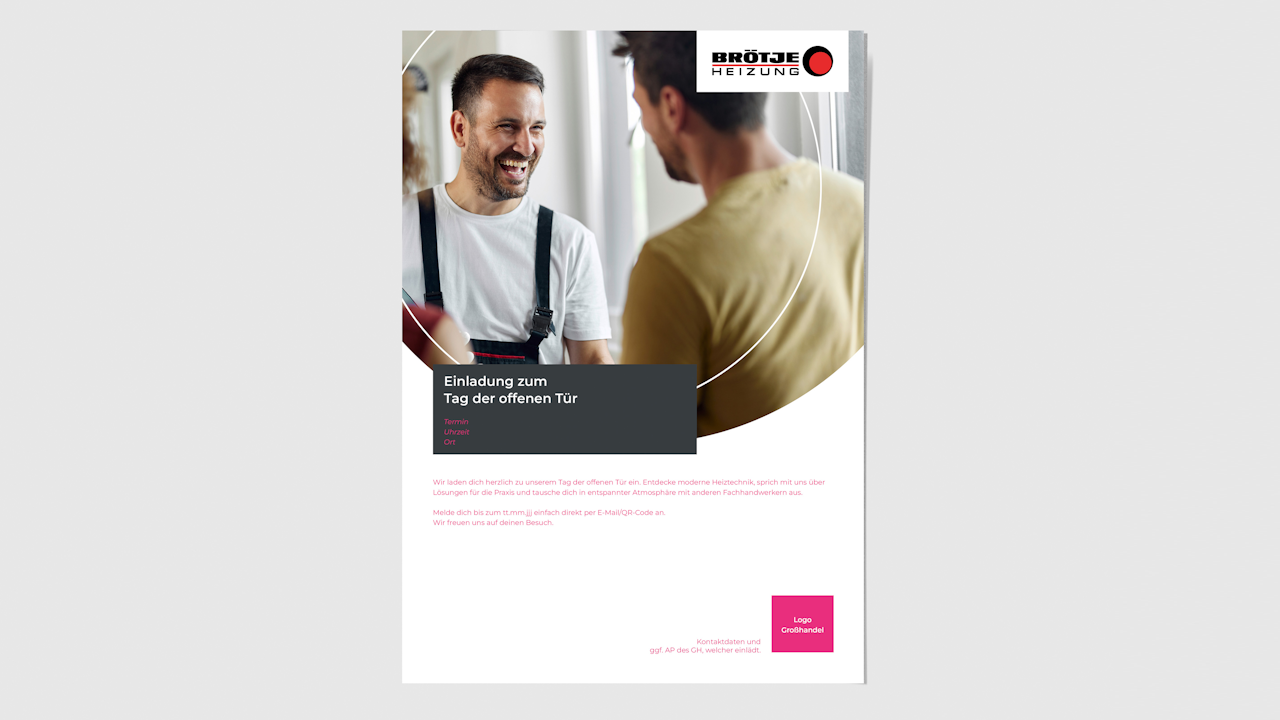 Beispiel für eine Einladung zu Kundenveranstaltungen aus dem BRÖTJE Werbemittelkatalog