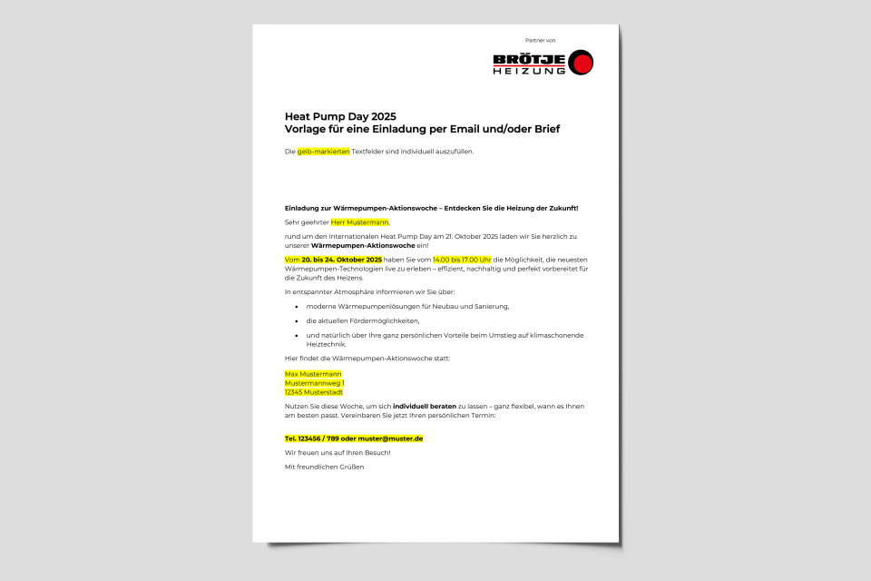 Einladung für den Heat Pump Day