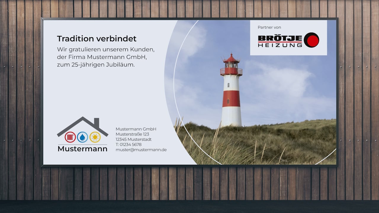 Beispiel eines Banners aus dem BRÖTJE Marketingkatalog