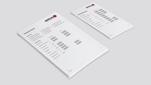 Marketingkatalog: Messprotokolle