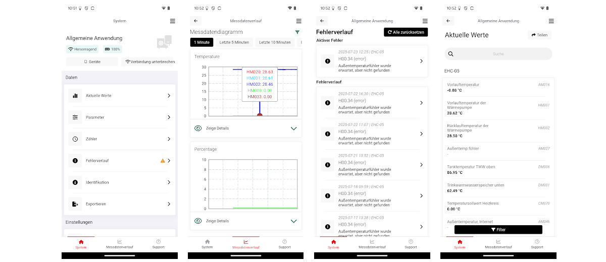 Screenshots aus der ProfiTool App von BRÖTJE