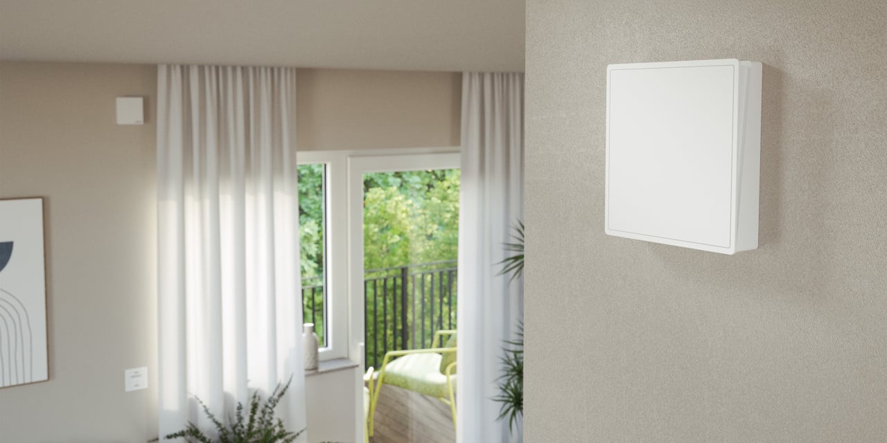 Wohnzimmer, in dem ein Dezentrales Lüftungssystem (DZS) von BRÖTJE für das richtige Raumklima sorgt.