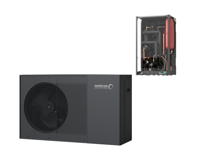 Luft-Wasser-Wärmepumpe BLW Eco 2 von BRÖTJE mit Inneneinheit