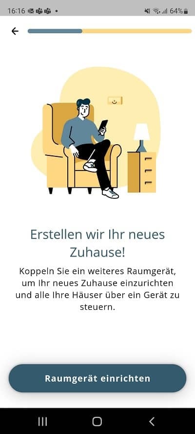 Home Komfort App Verbindung IDA-Raumgerät