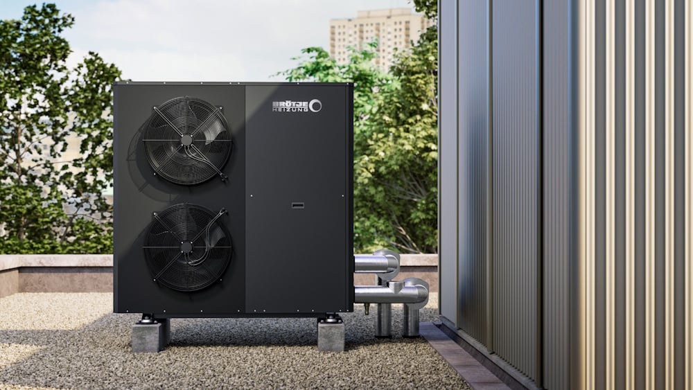 Unsere neue Wärmepumpe BLW Pro.1 auf einem gewerblichen Industrie Flachdach