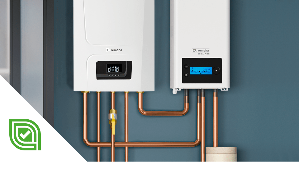 Elga Ace hybride warmtepomp combinatie Remeha