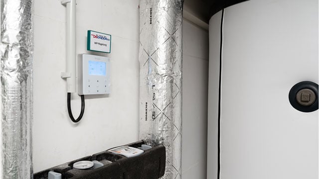 Heizungssteuerung im Technikraum im Mehrfamilienhaus der WGEMS eG in Emsdetten an der Rheiner Str. 166