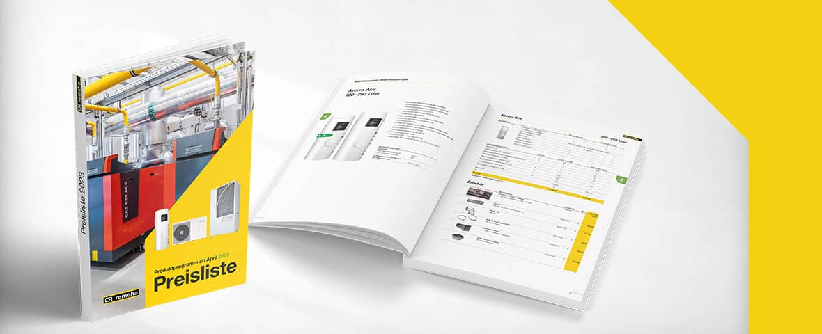 Remeha Preisliste 2023 als Printausgabe, gültig ab April 2023