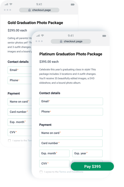 autobooks checkout pages
