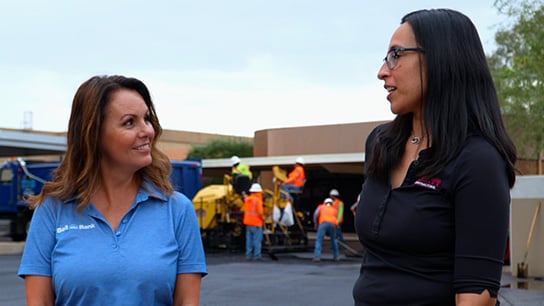 Bell Bank Treasury Management Officer, Stephanie Smith and Nesbitt Contracting Senior Accountant, Jackie Humprey