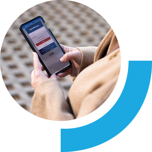 Person using Bell Bank mobile app
