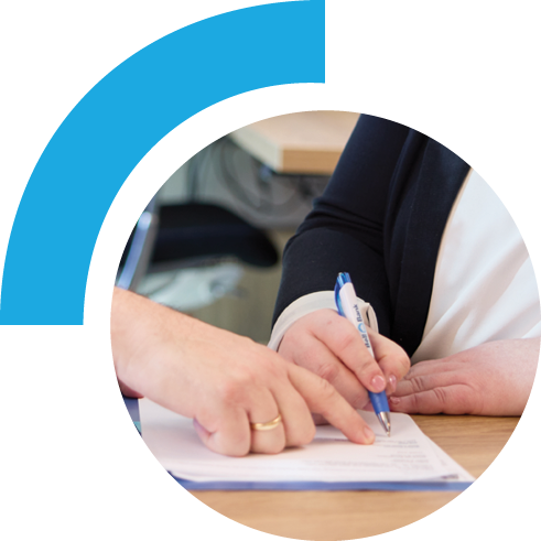 People filling out paperwork