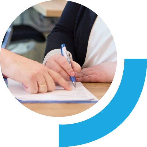 People filling out paperwork