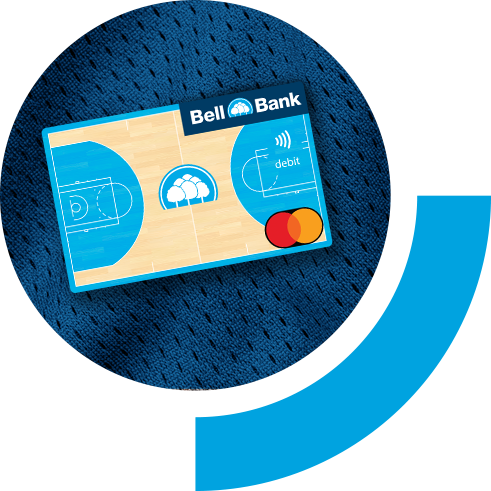 Debit card with image of basketball court