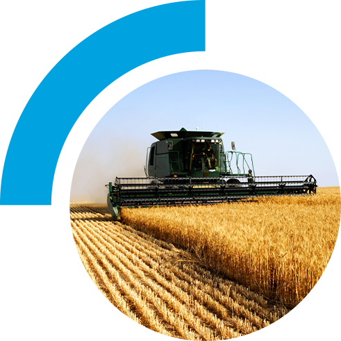 Tractor cutting field