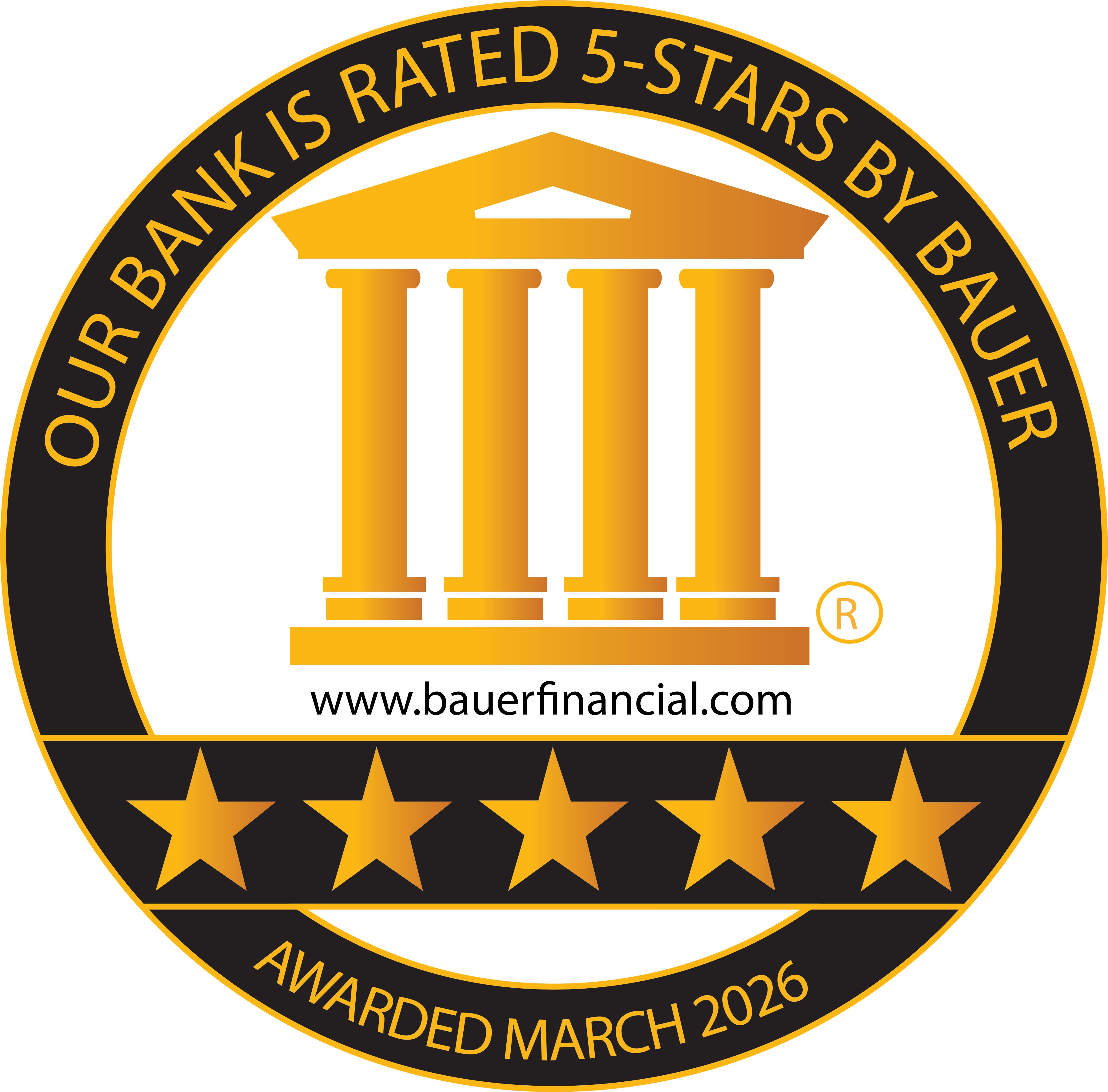 Bauer Financial 5 Star Bank Logo 2026