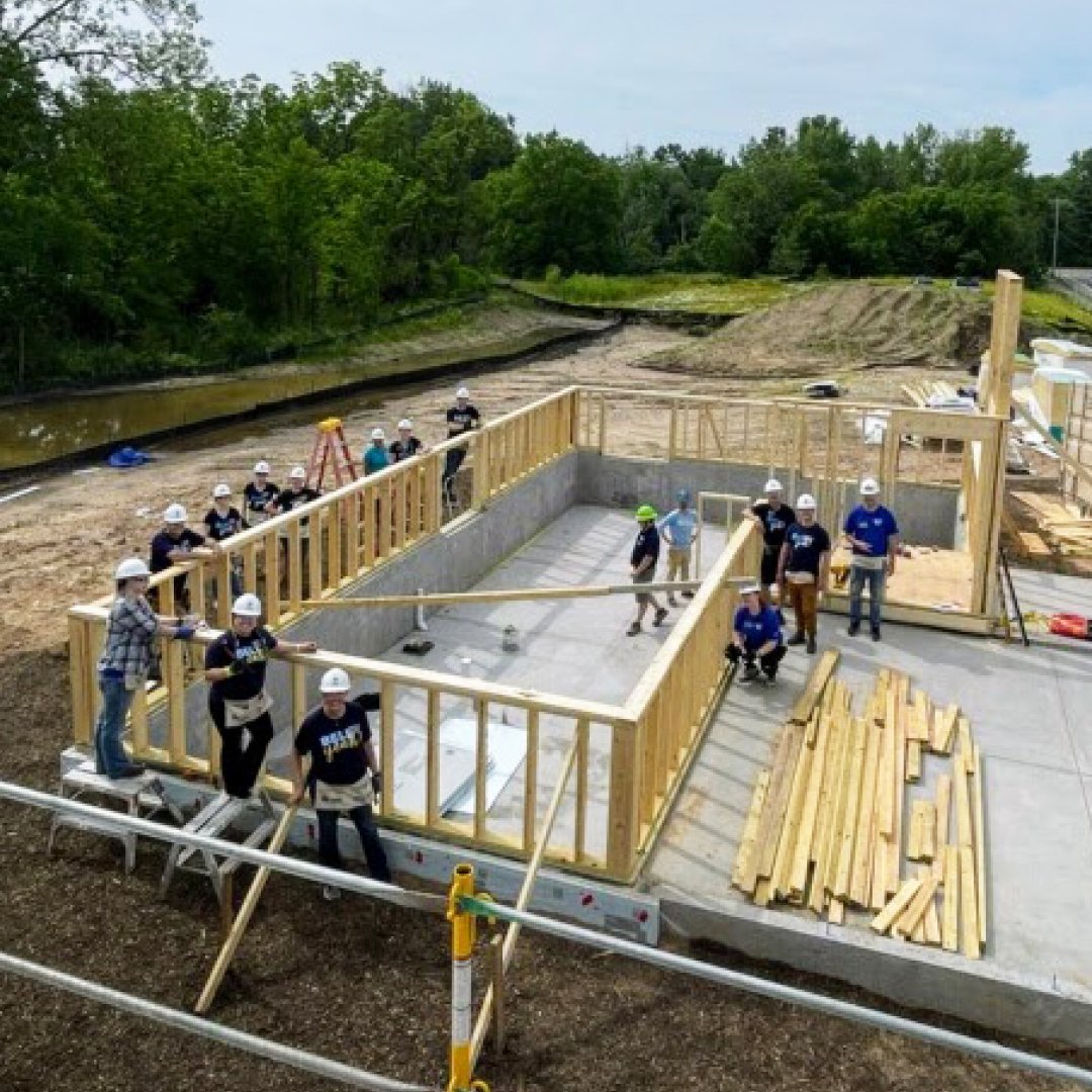 Bell Bank group photo while volunteering with Habitat for Humanity_1