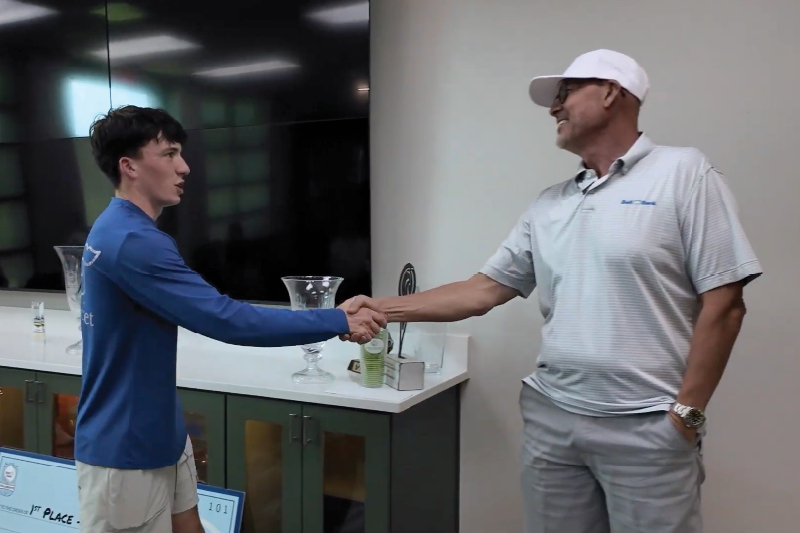 PIF College Winner, handshake