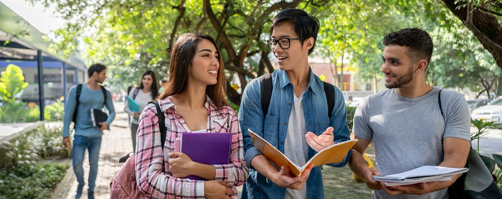 Students walking