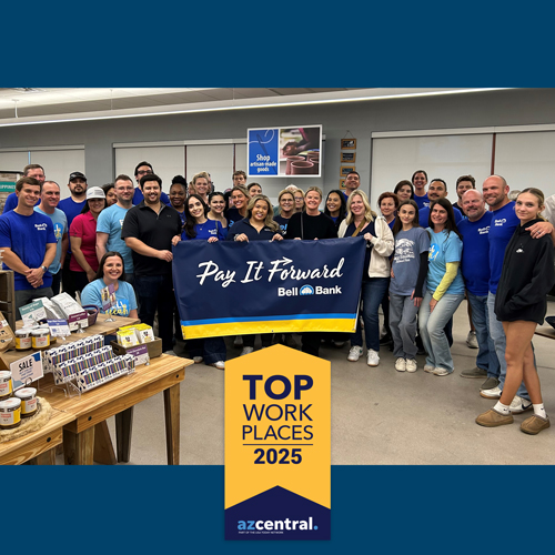 Bell Bank group photo with AZ Central Top work Places 2025 logo