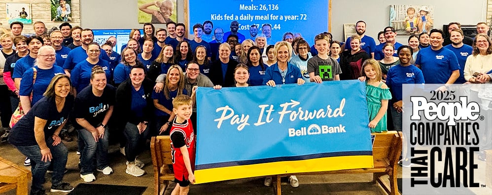 Bell Bank group photo, Feed My Starving Children Minneapolis