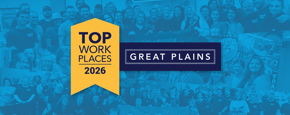 Great Plains, Top Work Places 2026 award banner