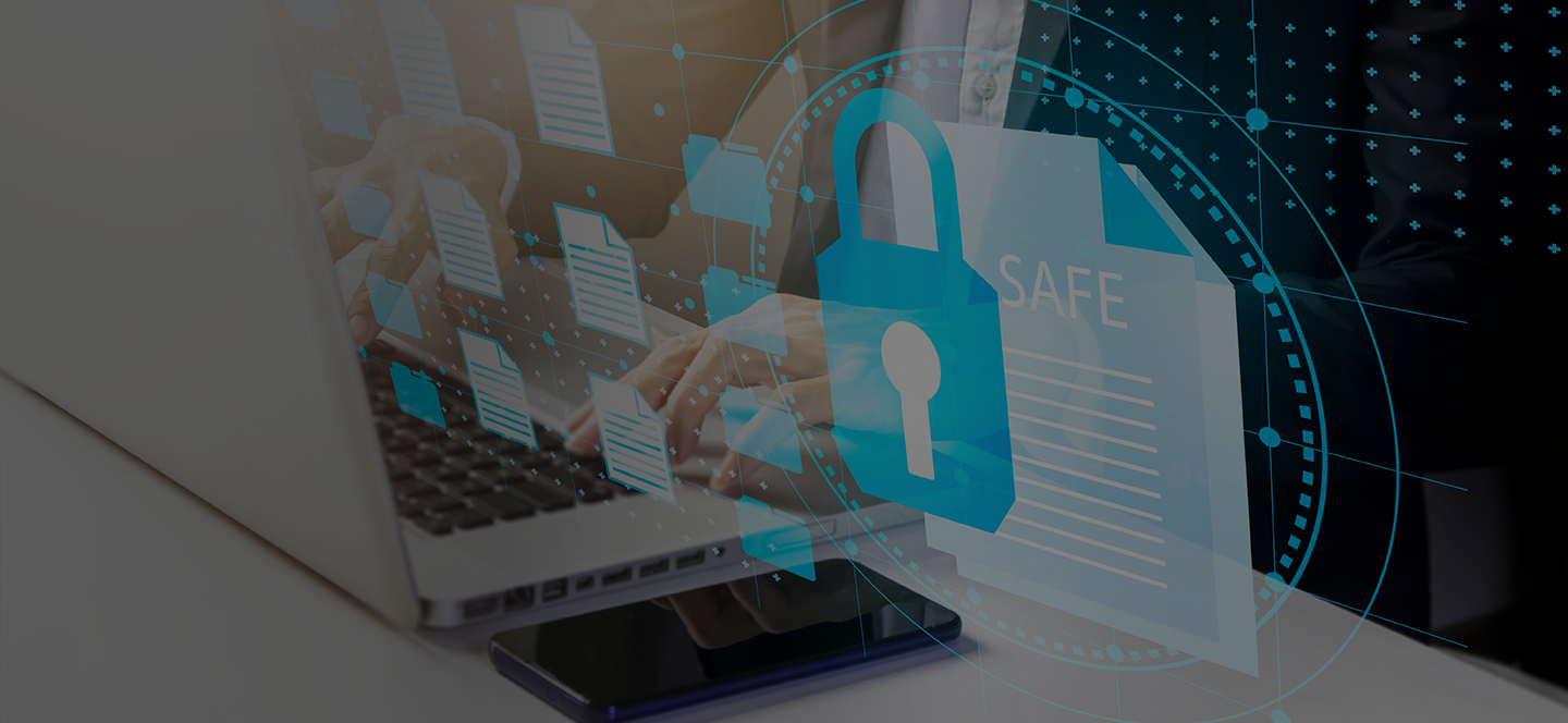 Diagram showing steps to safeguard data, emphasizing the prevention of patentable material duplication.