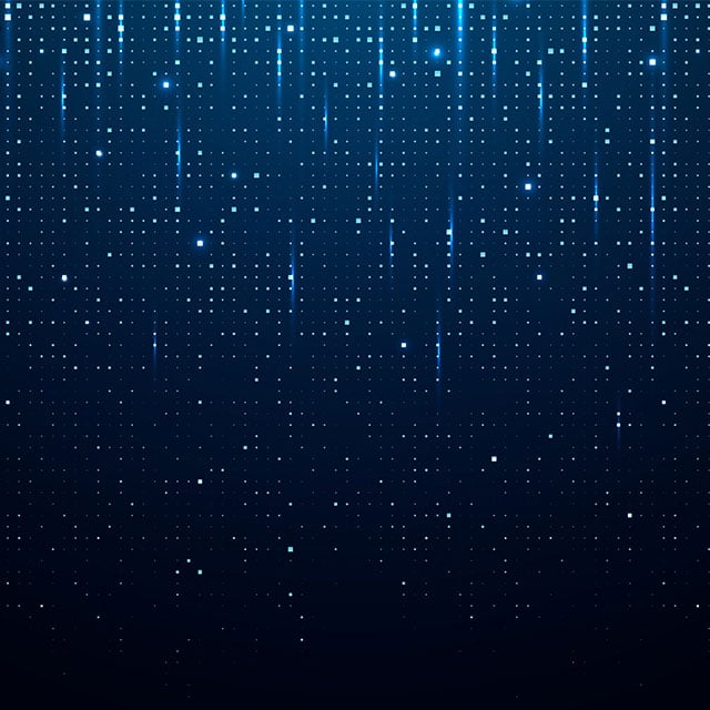 Blue tech background with pixel patterns and abstract data visualization for modern digital technology presentations and fintech design projects.