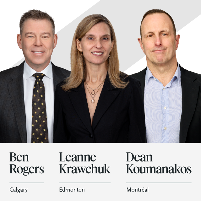 Ben Rogers, Calgary | Leanne Krawchuk, Edmonton | Dean Koumanakos, Montreal