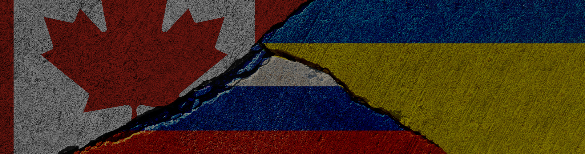 Canada Ukraine Russia Flags
