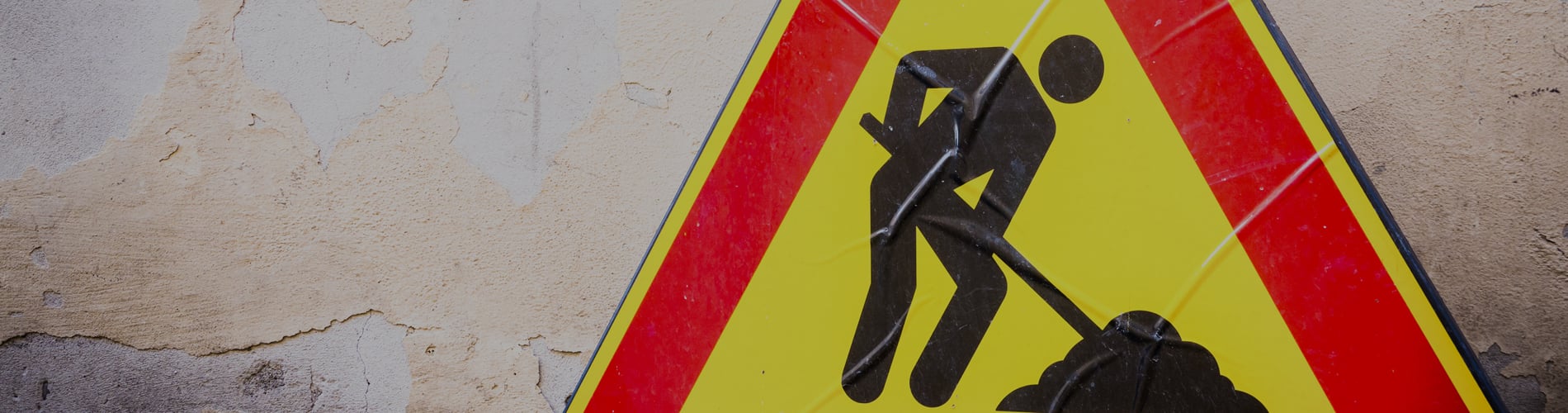 Caution construction sign