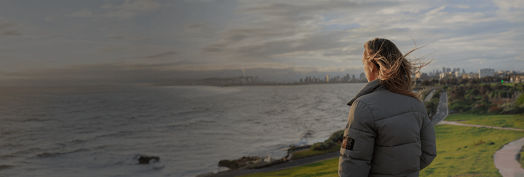 Woman looking at ocean