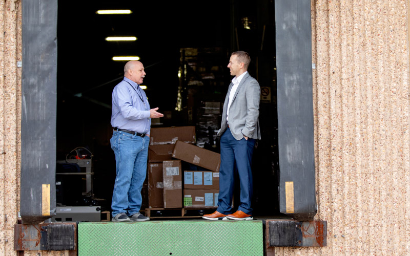 CDR Global CEO, Robert Brown and Bank of Oklahoma relationship manager, Jon Bartel.