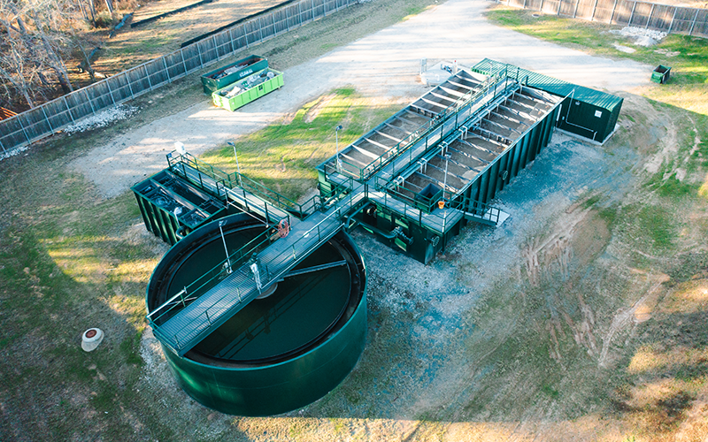 Ariel view of Quadvest utility plant and partner with BOK Financial.