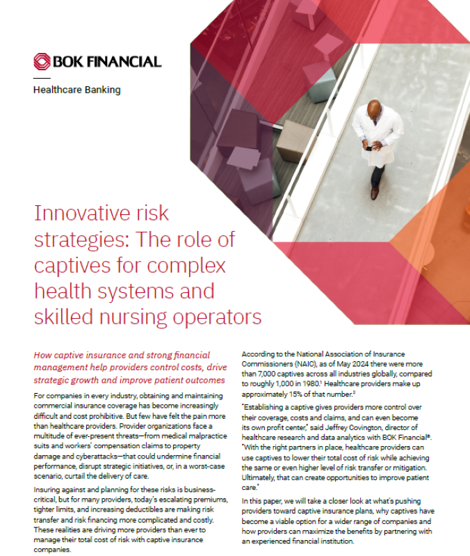 Estrategias de riesgo innovadoras: el papel de los cautivos para los sistemas de salud complejos y los operadores de enfermería especializada