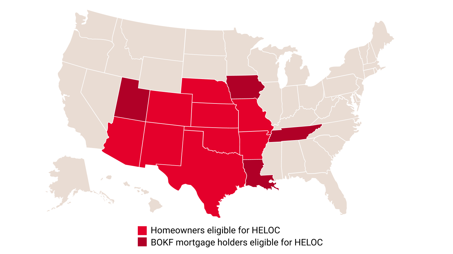 BOKF region map with legend.