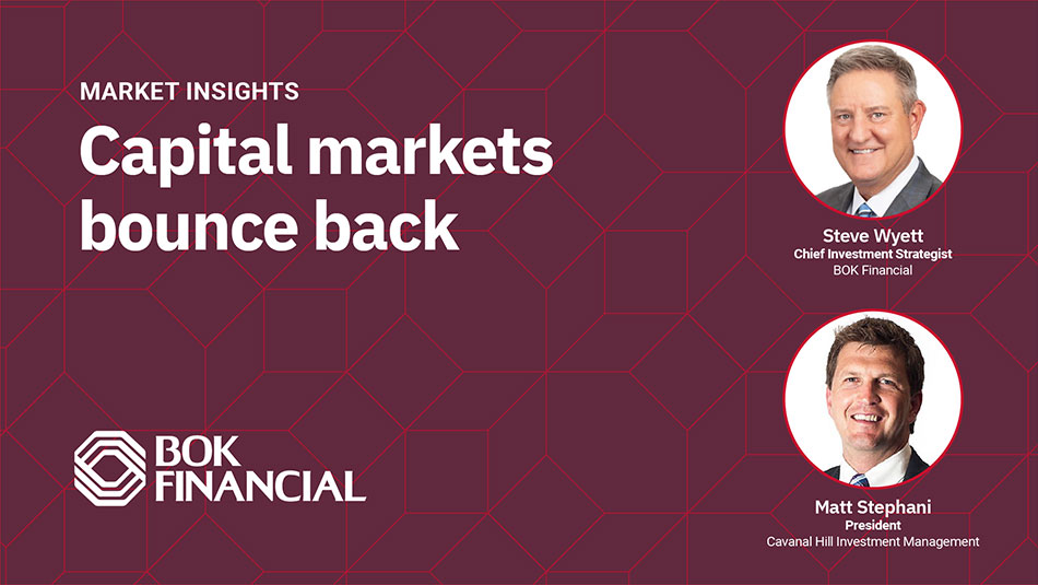 Opening title screen for "Capital markets bounce back" video.