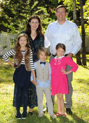 Katy Canan, her husband, and three children.