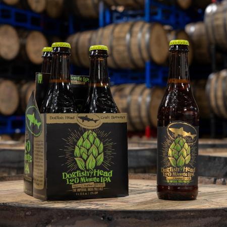 120 Minute IPA Aged in Utopias Barrels by Dogfish Head Craft Brewery