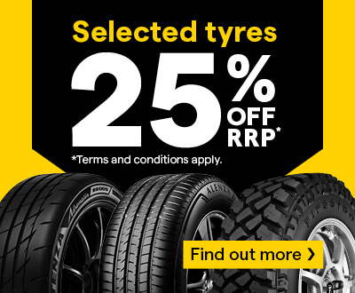 25% OFF Tyre Sale Find Out More Header 400x330