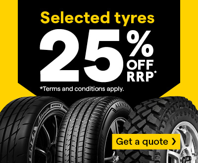 25% OFF Tyre Sale Get a Quote Header 400x330