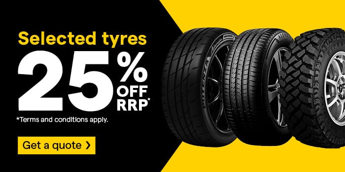 25% OFF Tyre Sale Get a Quote Header 700x350