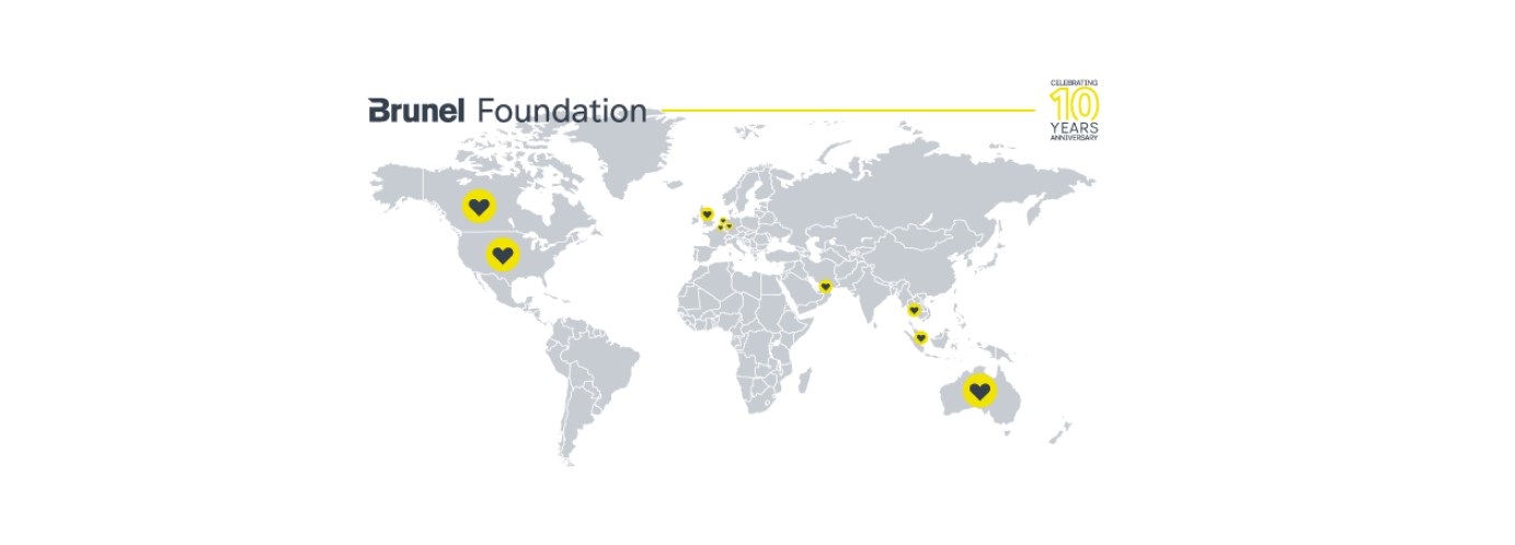World Map with Brunel Foundation regions