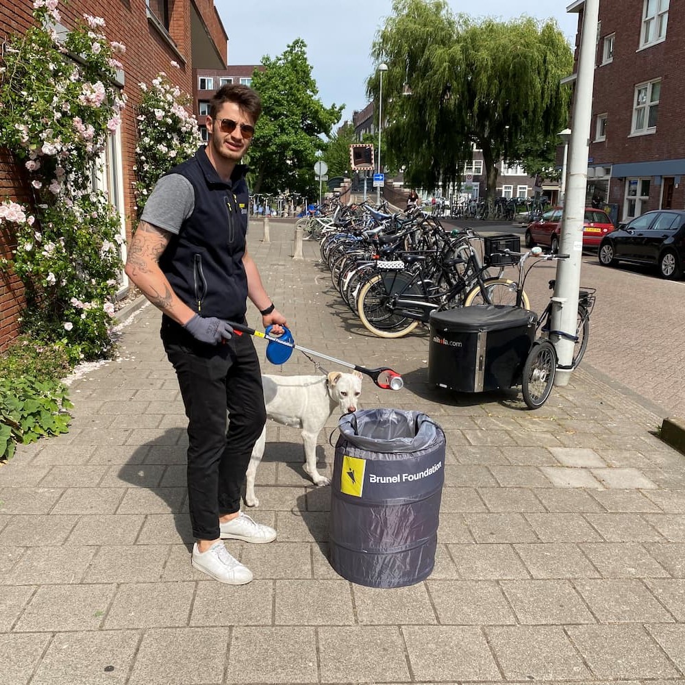 Litter picking on the street